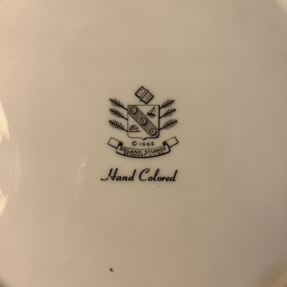 Vintage Nautical Cream Plate with Gold Trim 1962 Delano Gretel II Sailboat - Picture 4 of 4